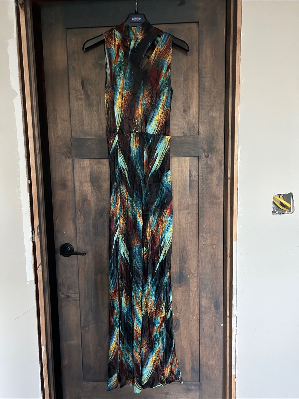 NWT Karen Millen Multicolor Abstract Jumpsuit- Blue, Teal, Orange - Picture 2 of 7